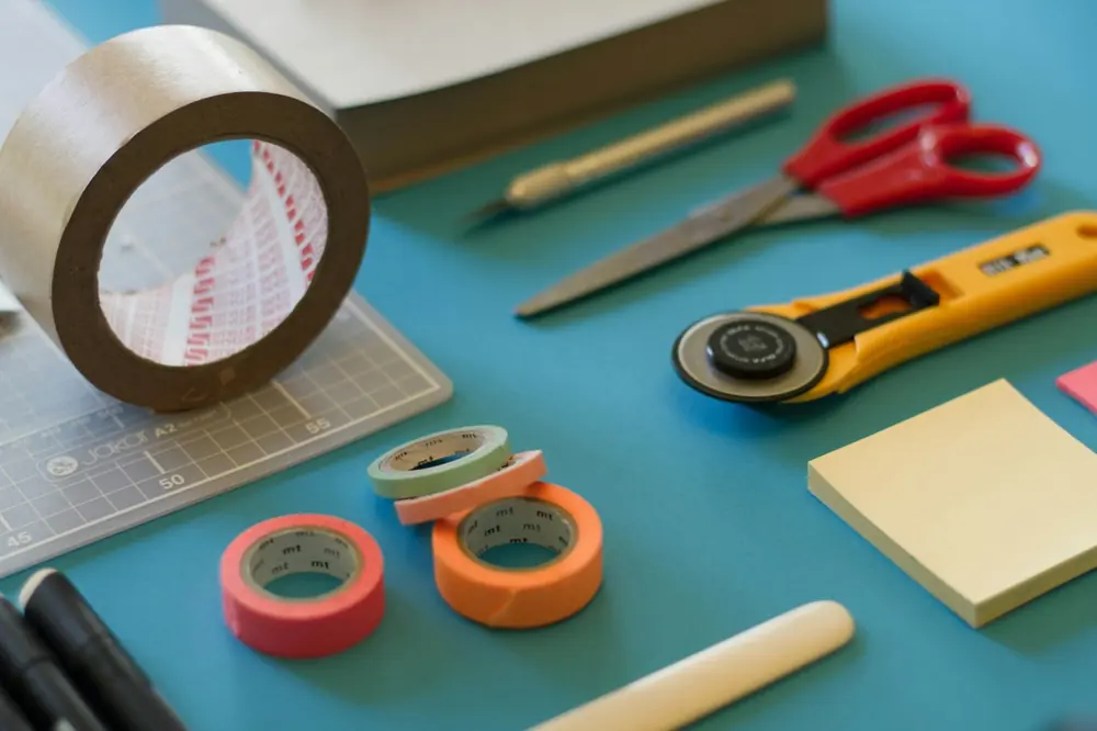Studio tools on a work table